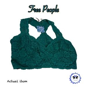 ⭐️ 3 for $22- Free People Lace Racerback Bralette,  “Green”, Small, NWT